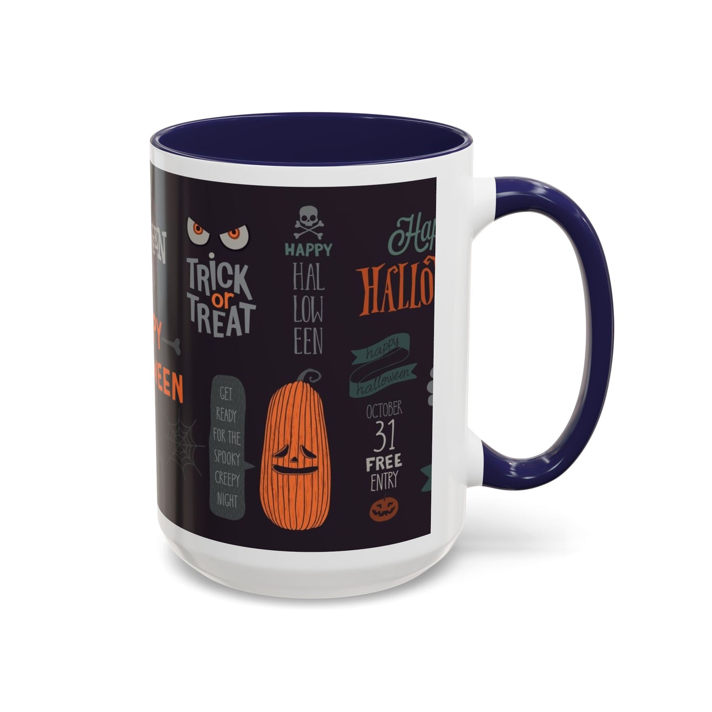 Halloween Themed Accent Coffee Mug, Spooky Mug for Trick or Treat, Perfect for Halloween Parties, Seasonal Decor, Gift Idea