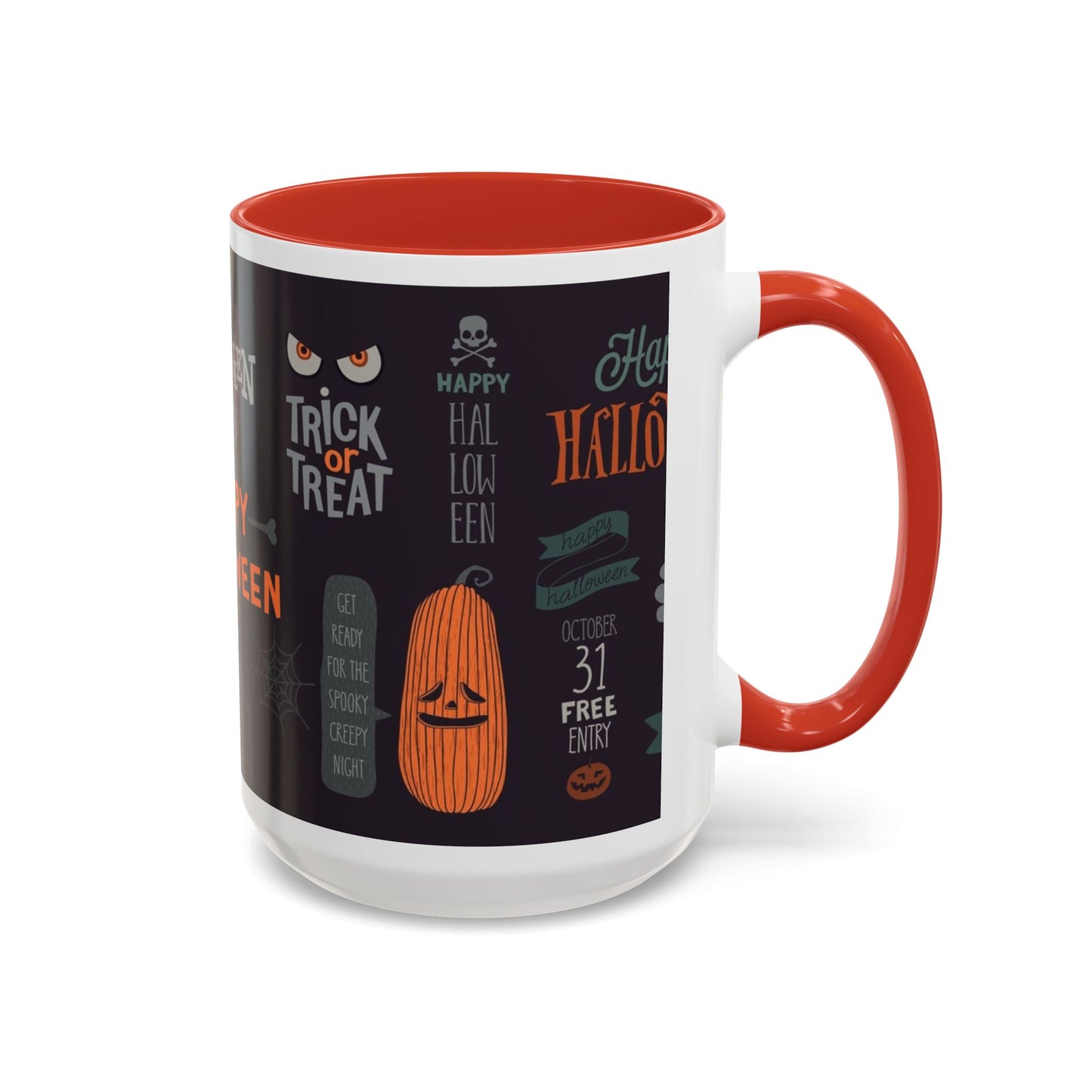 Halloween Themed Accent Coffee Mug, Spooky Mug for Trick or Treat, Perfect for Halloween Parties, Seasonal Decor, Gift Idea