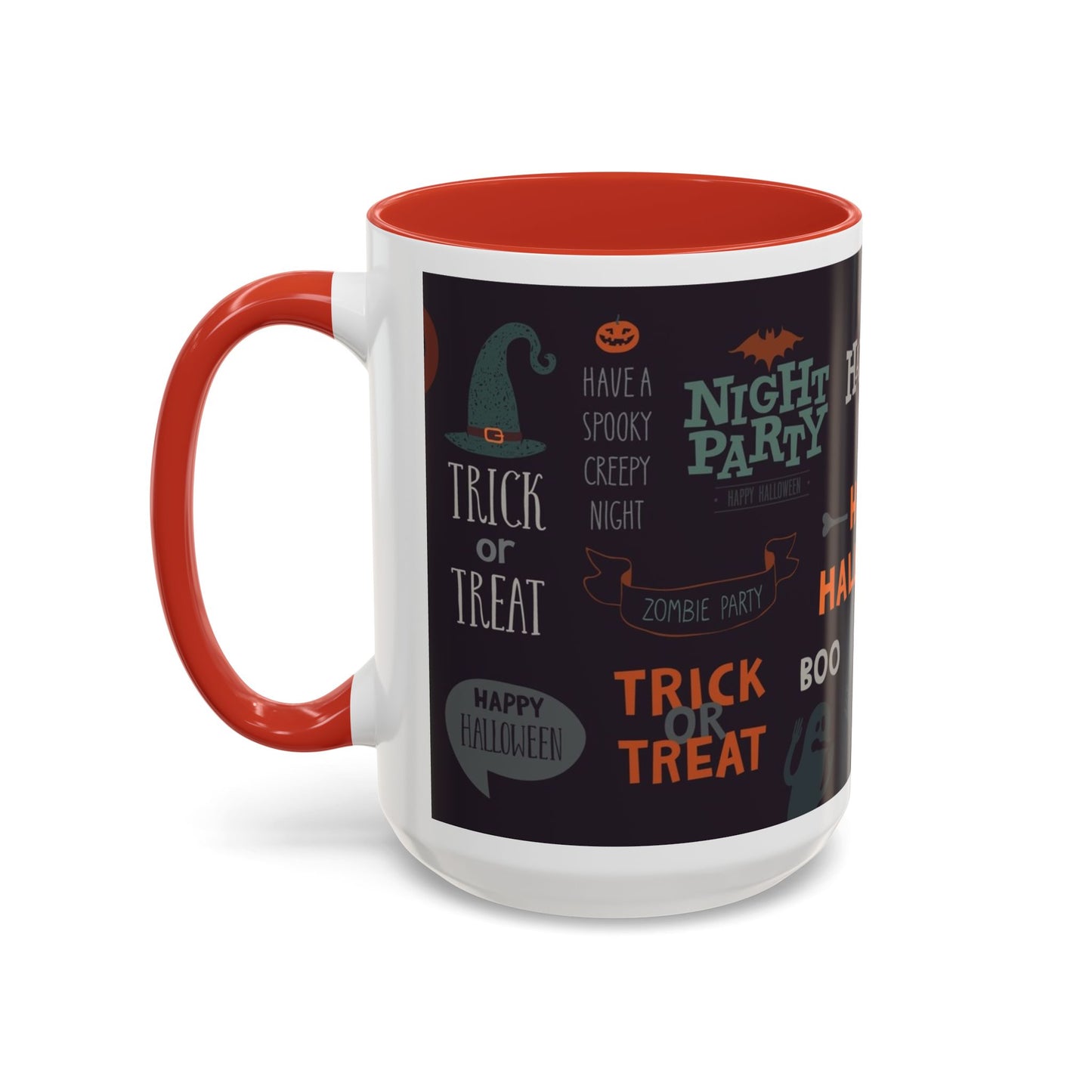 Halloween Themed Accent Coffee Mug, Spooky Mug for Trick or Treat, Perfect for Halloween Parties, Seasonal Decor, Gift Idea