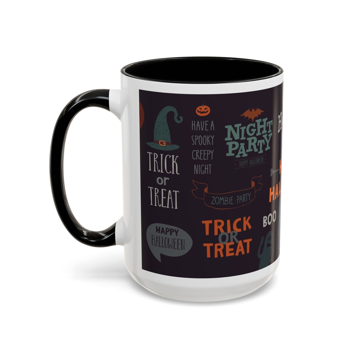 Halloween Themed Accent Coffee Mug, Spooky Mug for Trick or Treat, Perfect for Halloween Parties, Seasonal Decor, Gift Idea