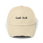 Unisex Distressed Cap, God > Evil