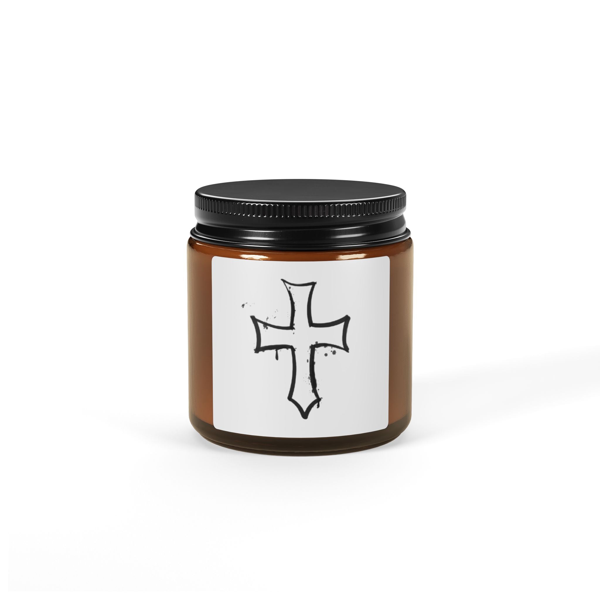 Cross Scented Soy Candle — Amber Jar (Multi-Size)