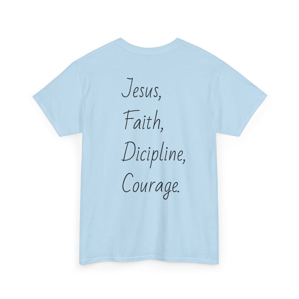 Inspirational Unisex Heavy Cotton Tee - Faith, Courage, Jesus, Casual Outfit