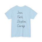 Inspirational Unisex Heavy Cotton Tee - Faith, Courage, Jesus, Casual Outfit