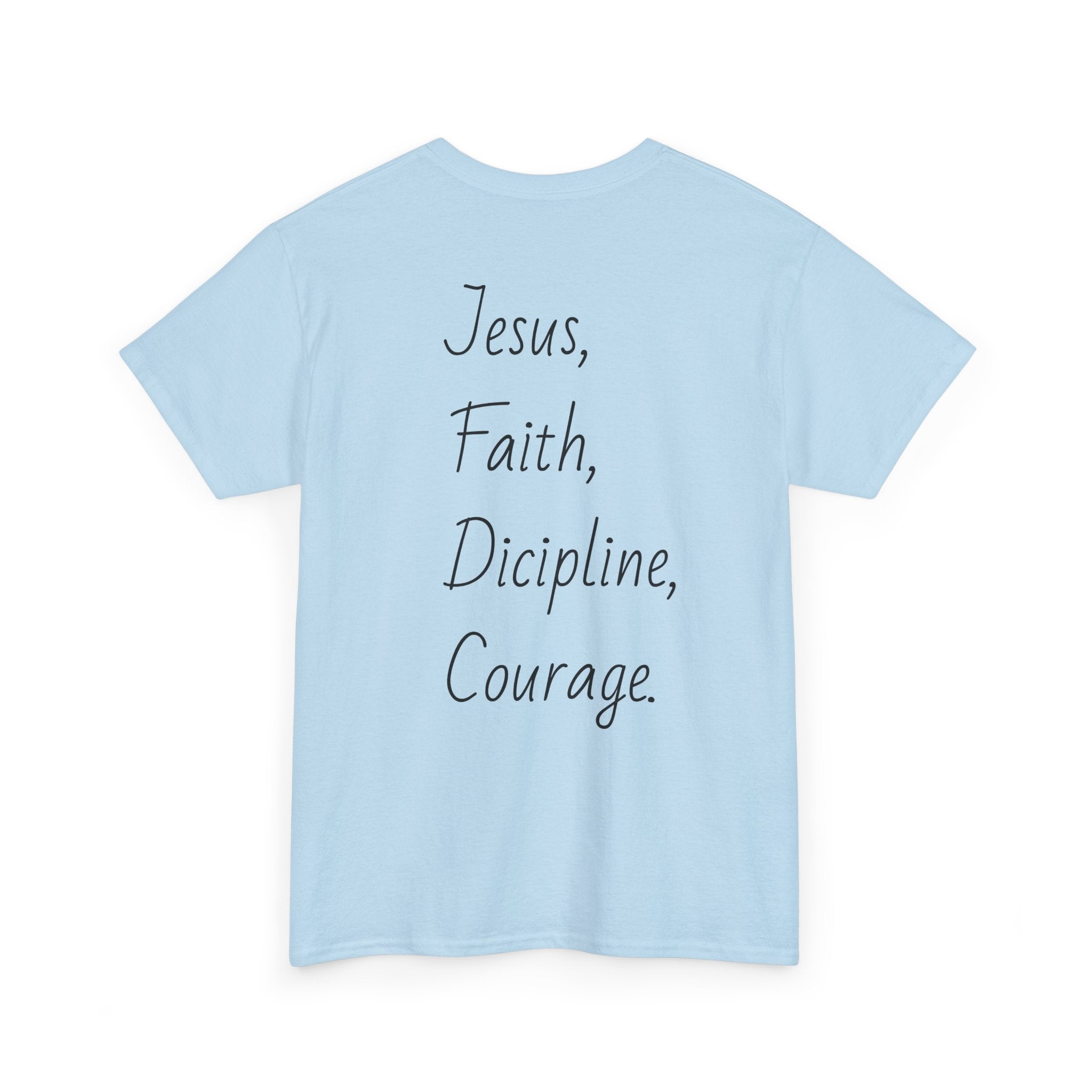 Inspirational Unisex Heavy Cotton Tee - Faith, Courage, Jesus, Casual Outfit