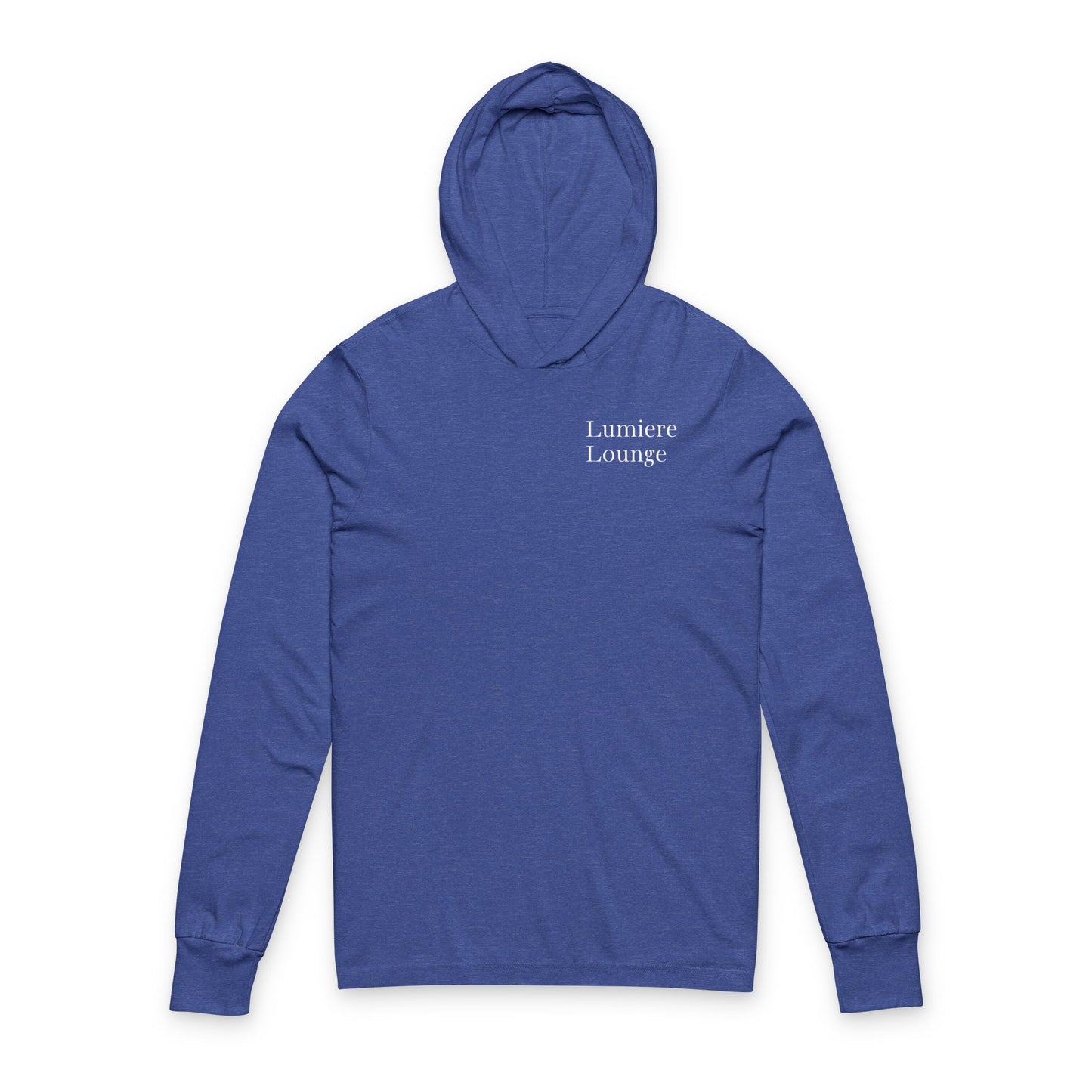 Unisex Hooded Long Sleeve Tee - Lumiere Lounge, Cozy Pullover, Lightweight Hoodie, Casual Top, Perfect Gift for All Occasions