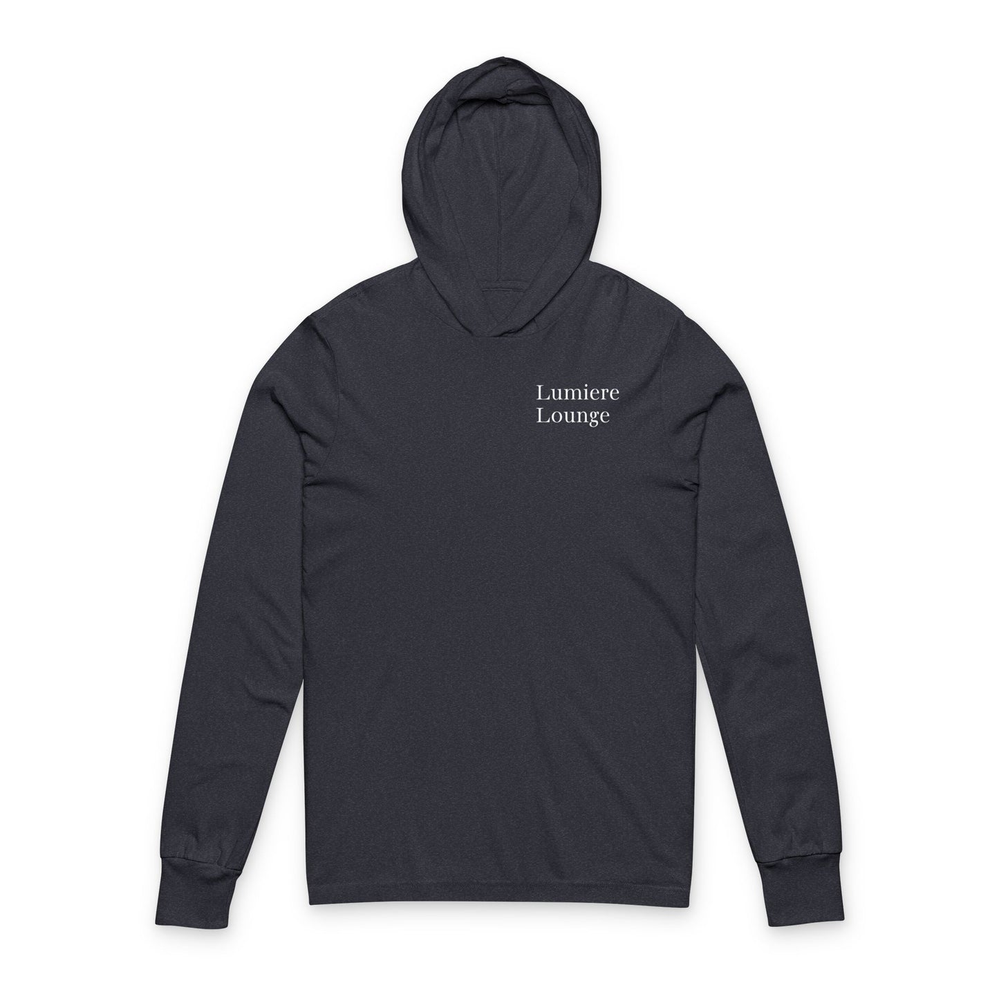 Unisex Hooded Long Sleeve Tee - Lumiere Lounge, Cozy Pullover, Lightweight Hoodie, Casual Top, Perfect Gift for All Occasions