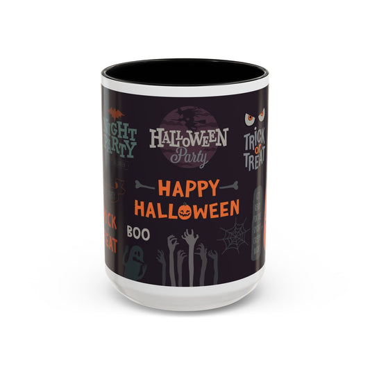 Halloween Themed Accent Coffee Mug, Spooky Mug for Trick or Treat, Perfect for Halloween Parties, Seasonal Decor, Gift Idea