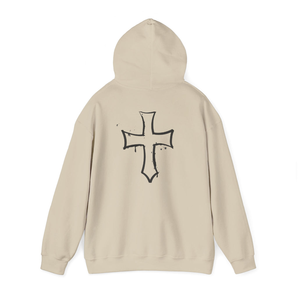 Hoodie with Bold Cross Design