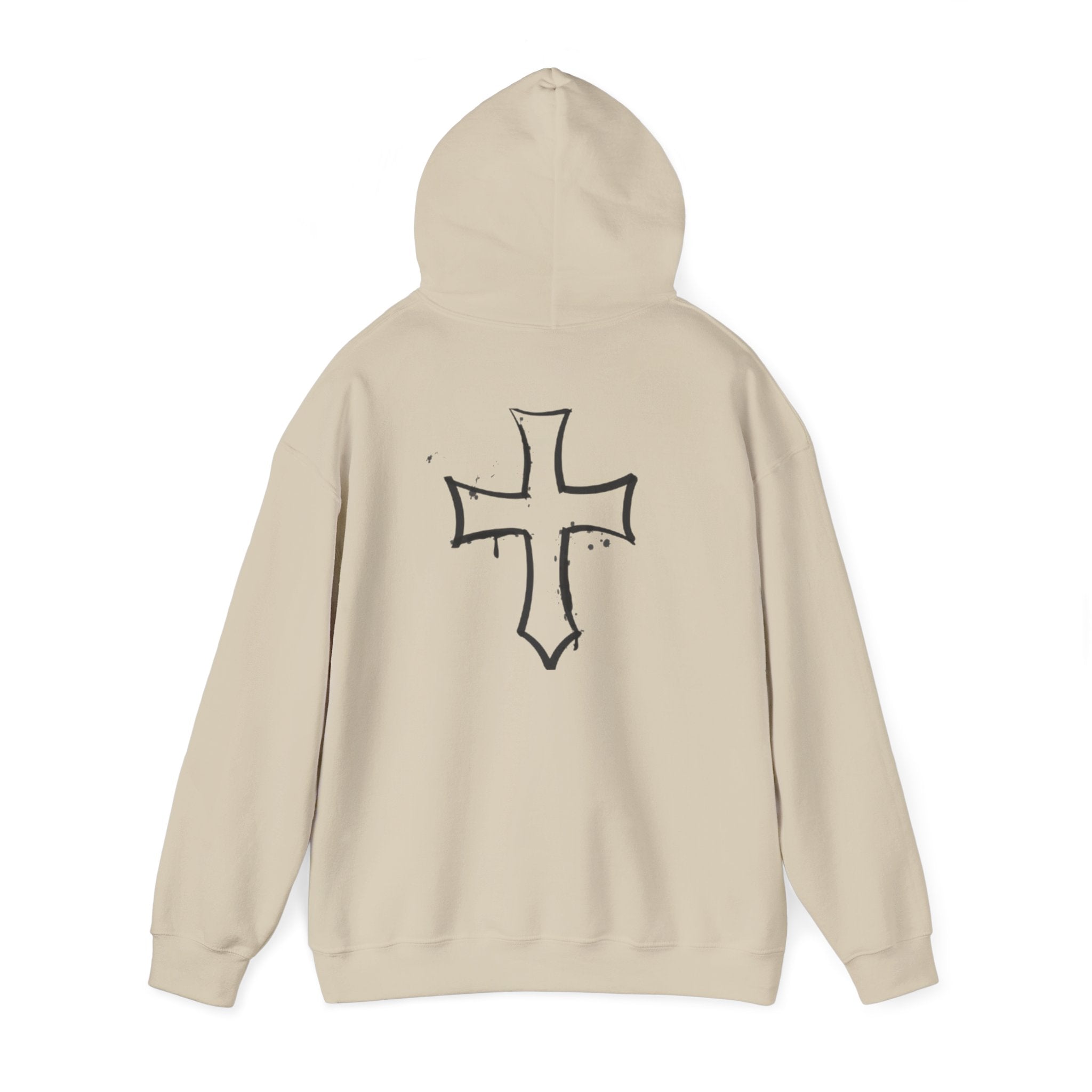 Hoodie with Bold Cross Design