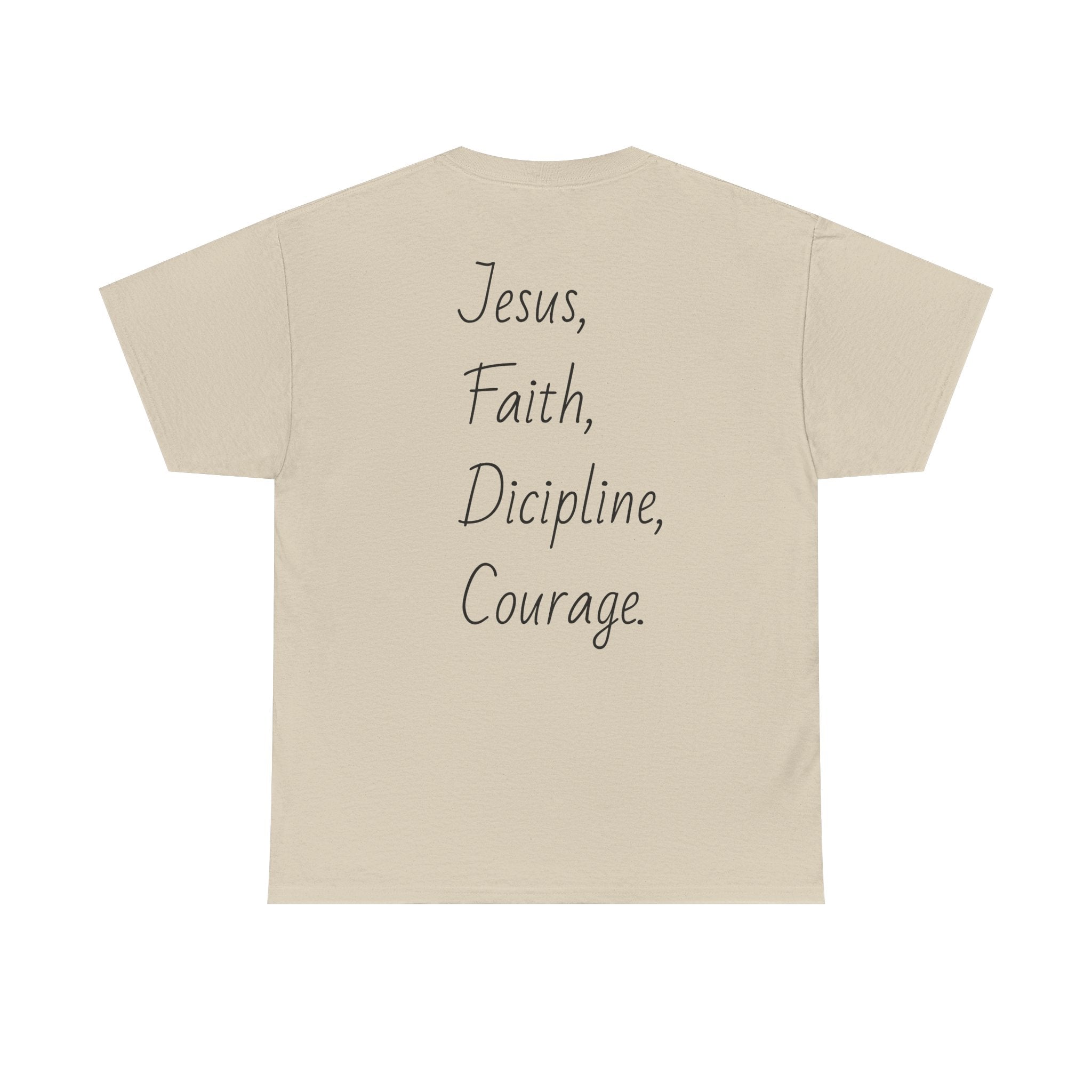 Inspirational Unisex Heavy Cotton Tee - Faith, Courage, Jesus, Casual Outfit