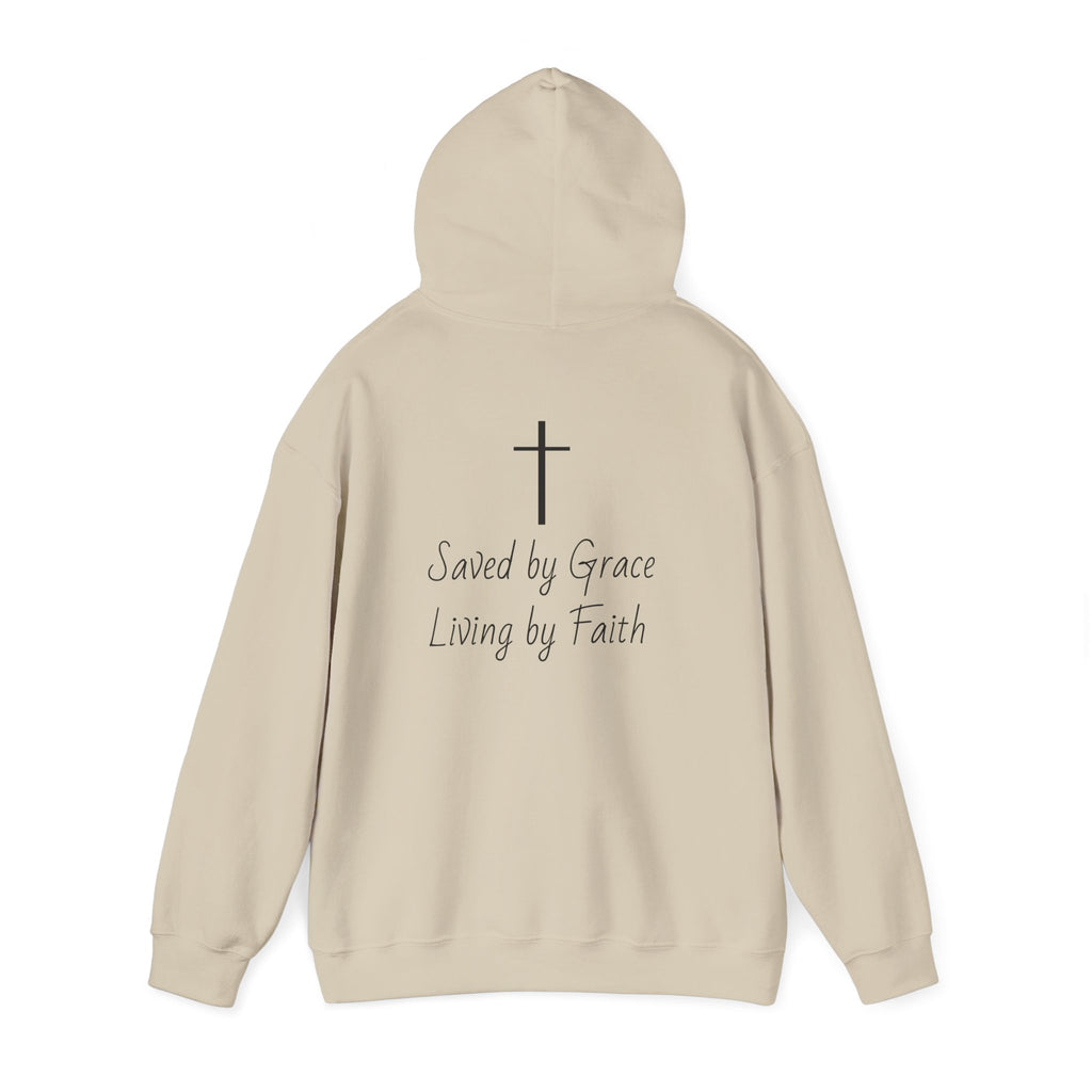 Christian Saved by Grace Living by Faith Hoodie