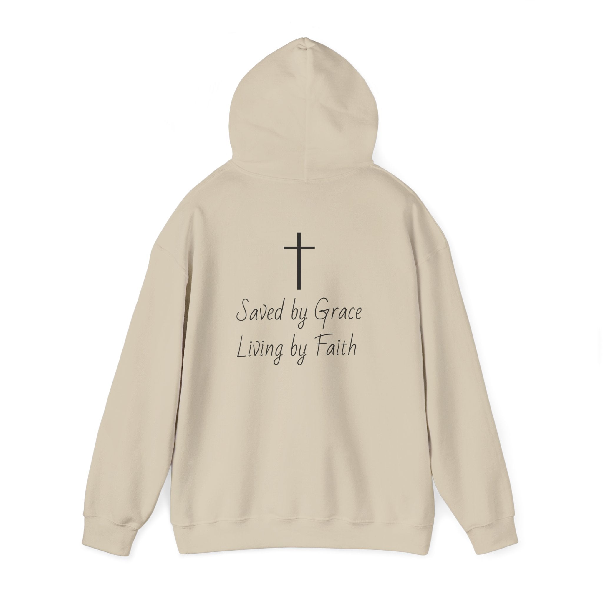Christian Saved by Grace Living by Faith Hoodie