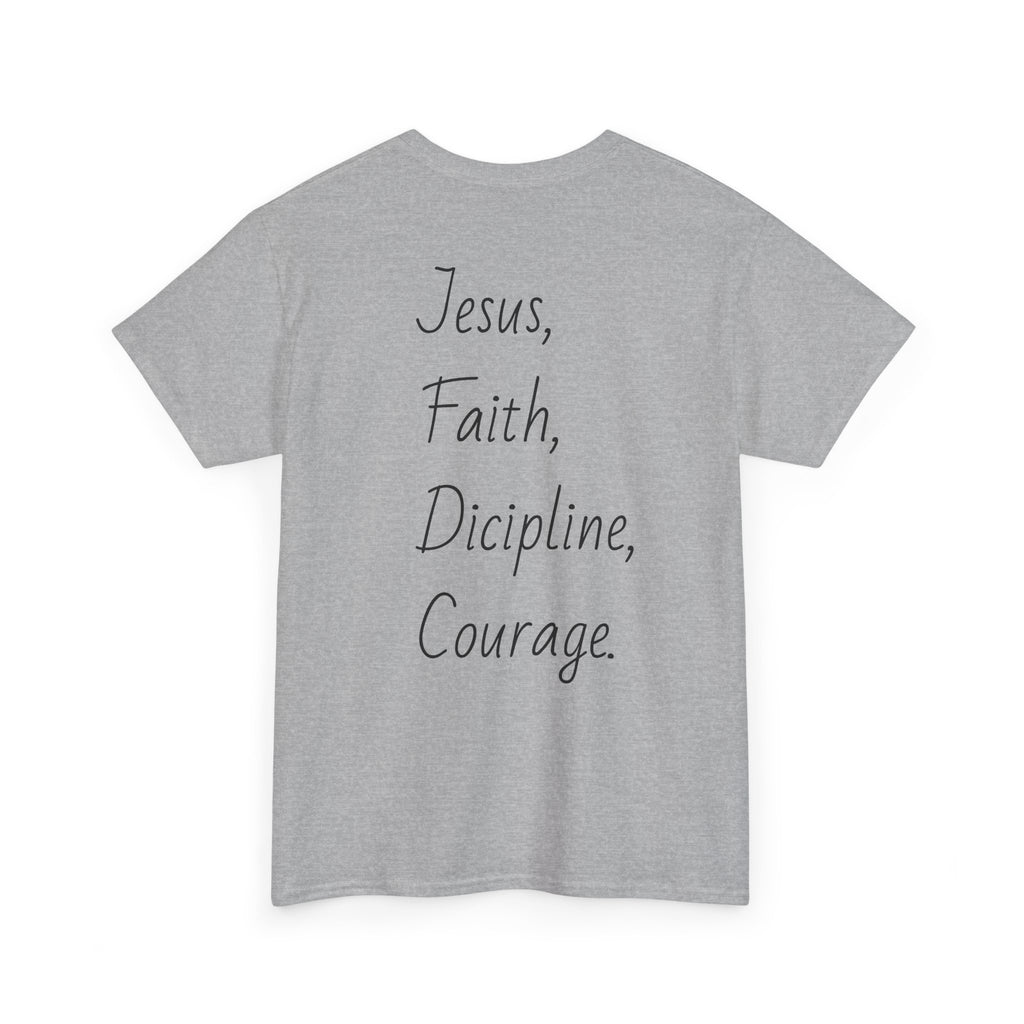 Inspirational Unisex Heavy Cotton Tee - Faith, Courage, Jesus, Casual Outfit