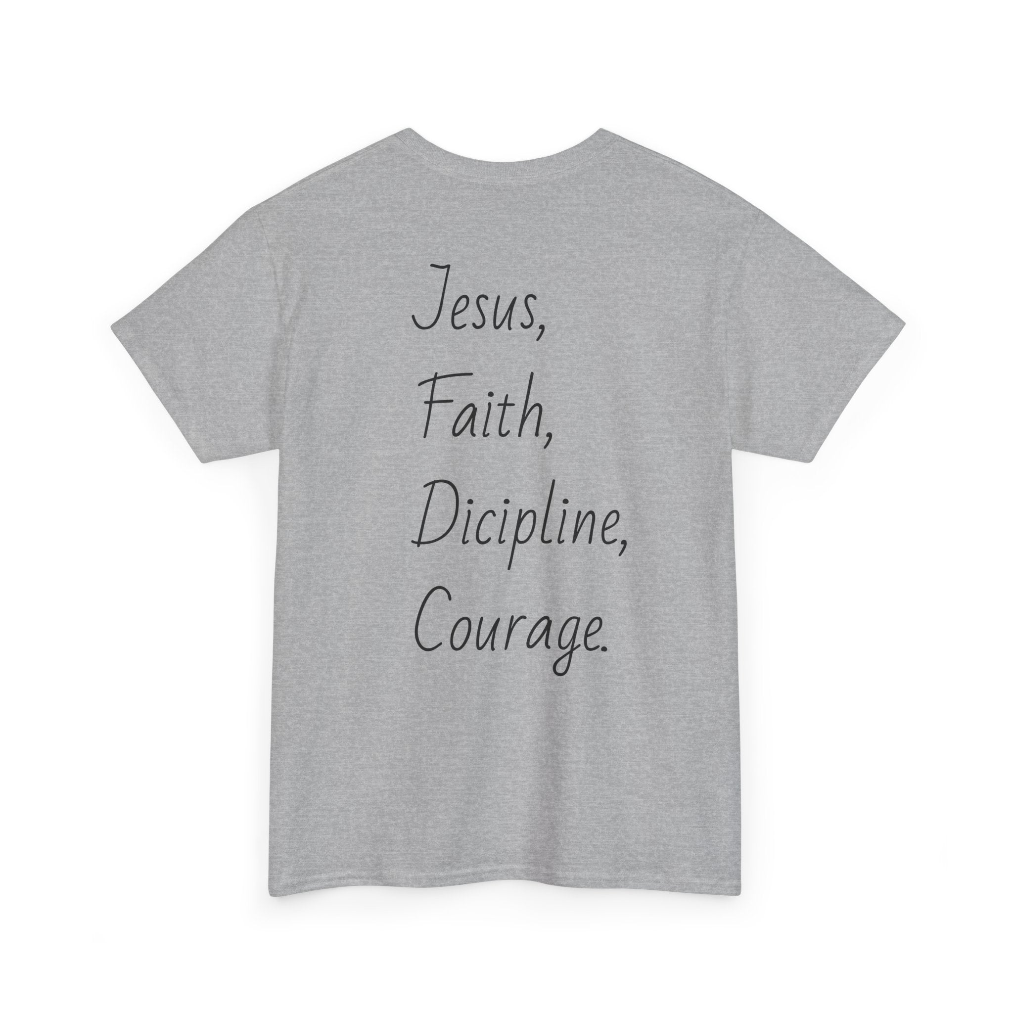 Inspirational Unisex Heavy Cotton Tee - Faith, Courage, Jesus, Casual Outfit
