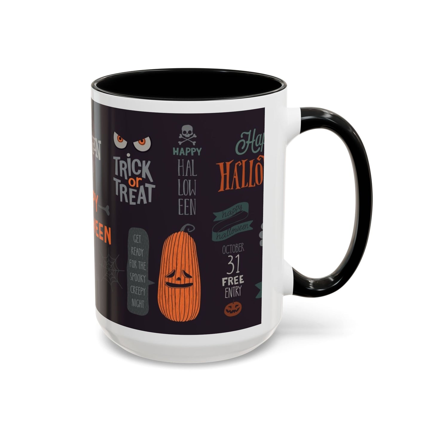 Halloween Themed Accent Coffee Mug, Spooky Mug for Trick or Treat, Perfect for Halloween Parties, Seasonal Decor, Gift Idea