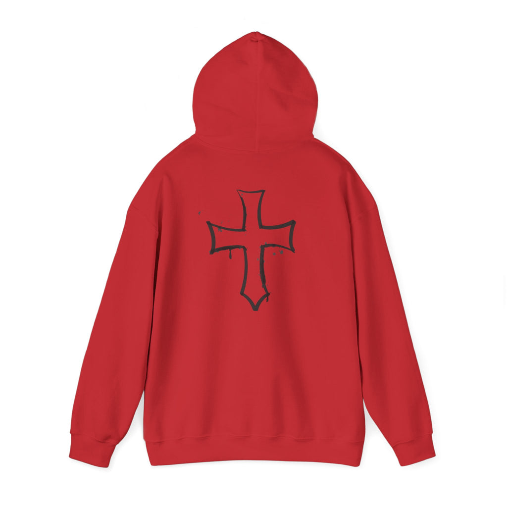 Hoodie with Bold Cross Design