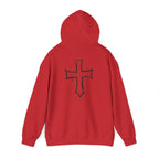 Hoodie with Bold Cross Design