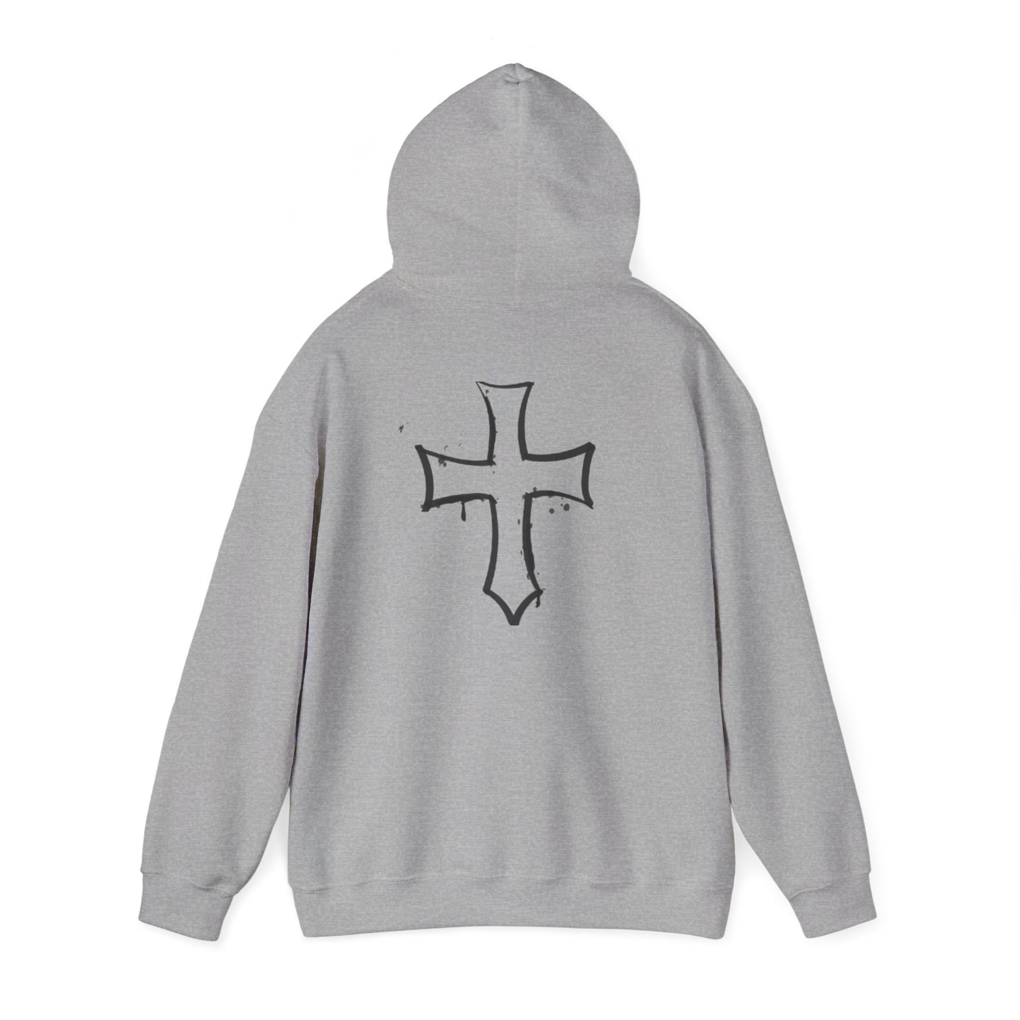 Hoodie with Bold Cross Design