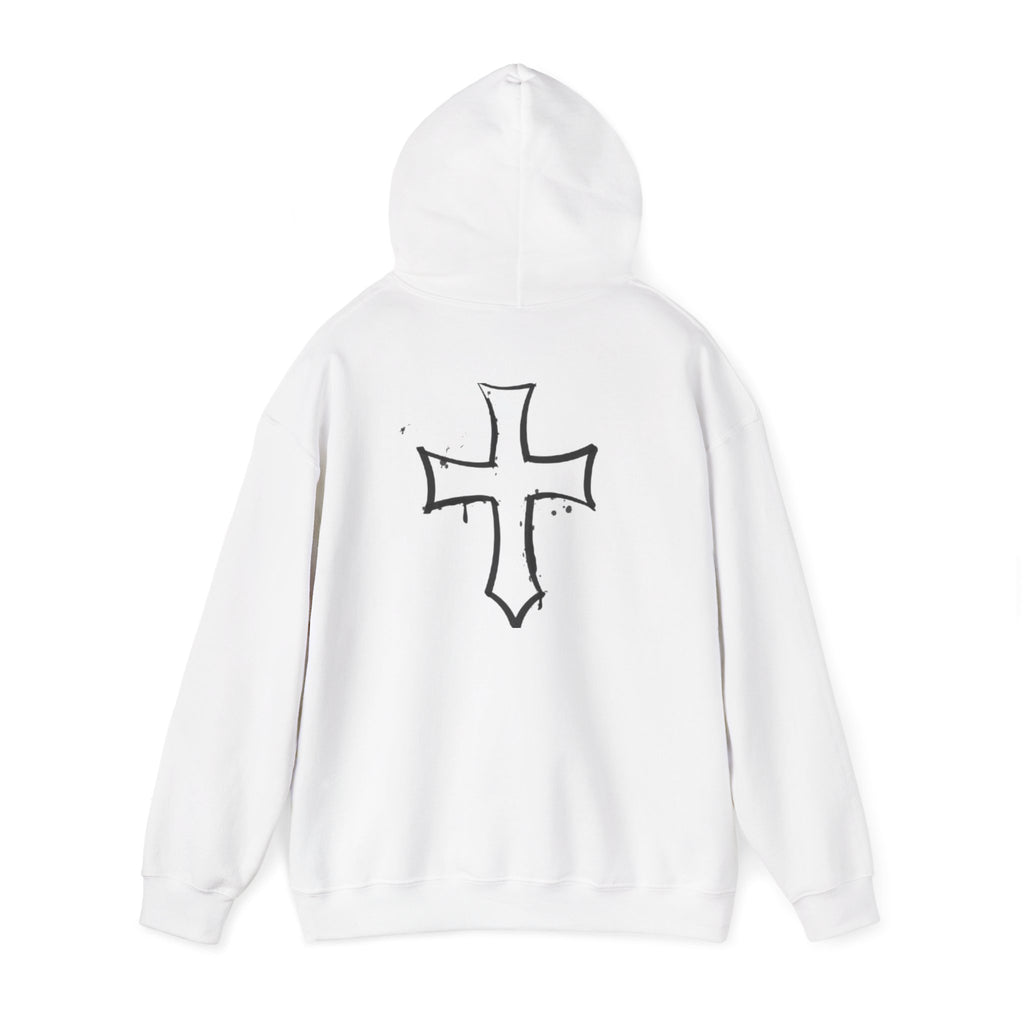 Hoodie with Bold Cross Design