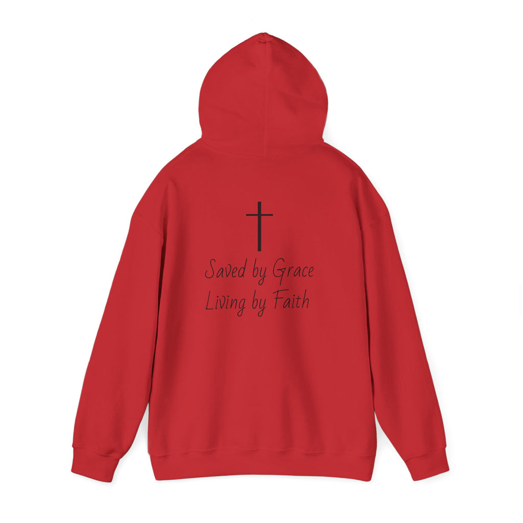 Christian Saved by Grace Living by Faith Hoodie