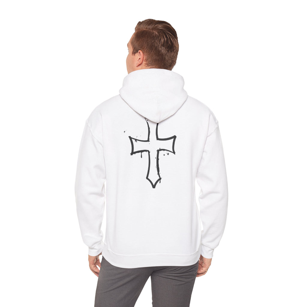 Hoodie with Bold Cross Design