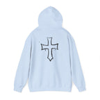 Hoodie with Bold Cross Design