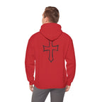 Hoodie with Bold Cross Design
