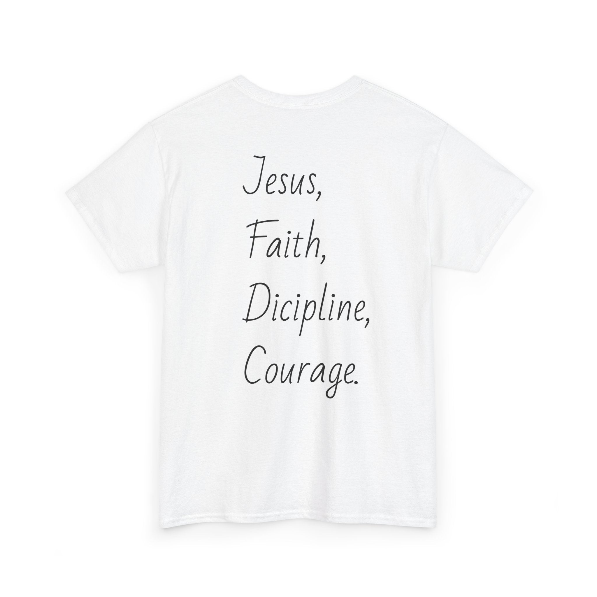 Inspirational Unisex Heavy Cotton Tee - Faith, Courage, Jesus, Casual Outfit
