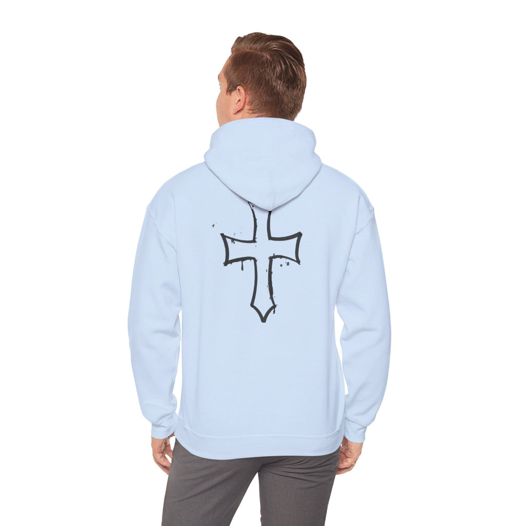 Hoodie with Bold Cross Design