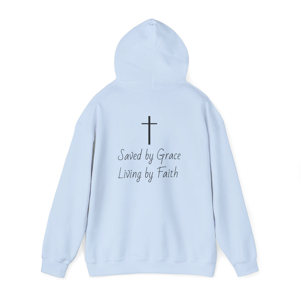 Christian Saved by Grace Living by Faith Hoodie