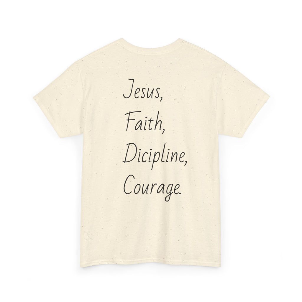 Inspirational Unisex Heavy Cotton Tee - Faith, Courage, Jesus, Casual Outfit