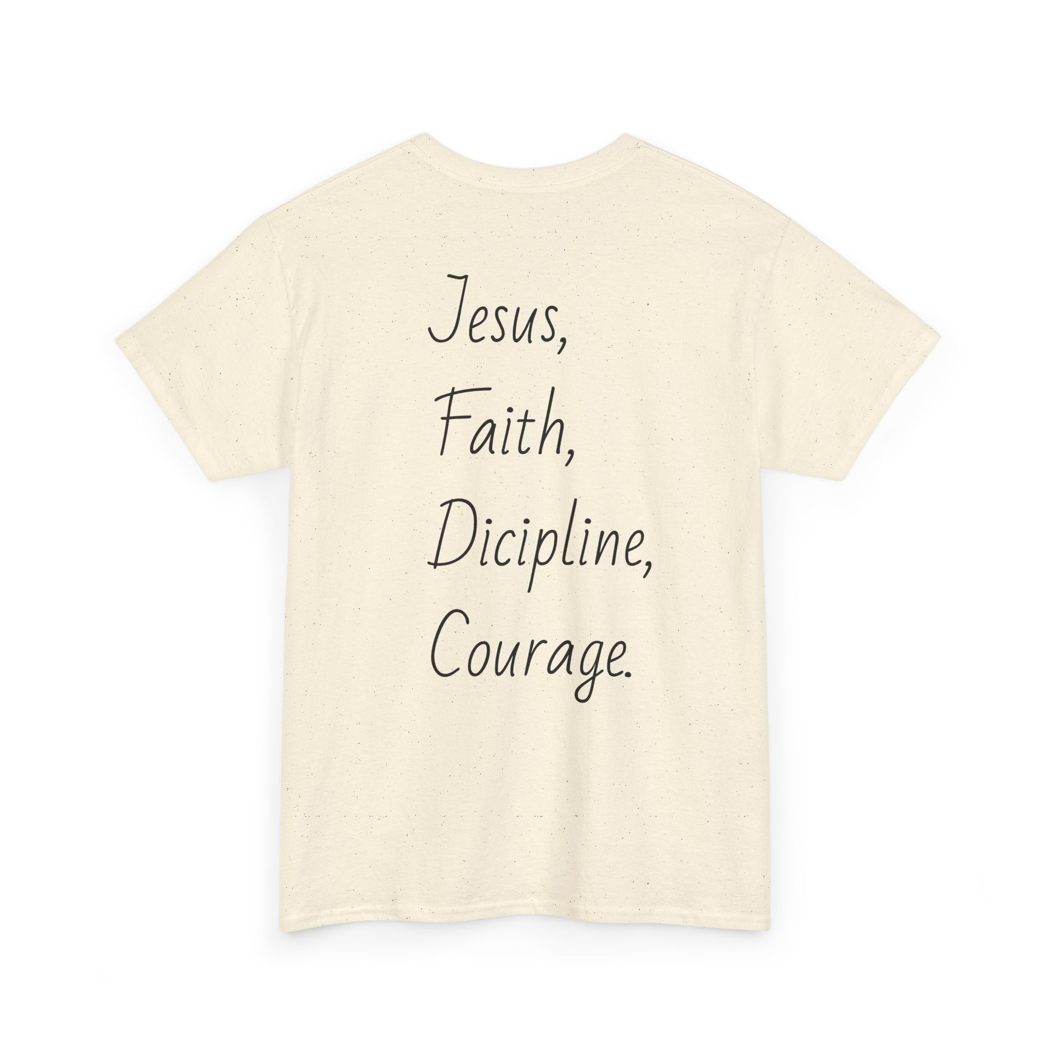 Inspirational Unisex Heavy Cotton Tee - Faith, Courage, Jesus, Casual Outfit