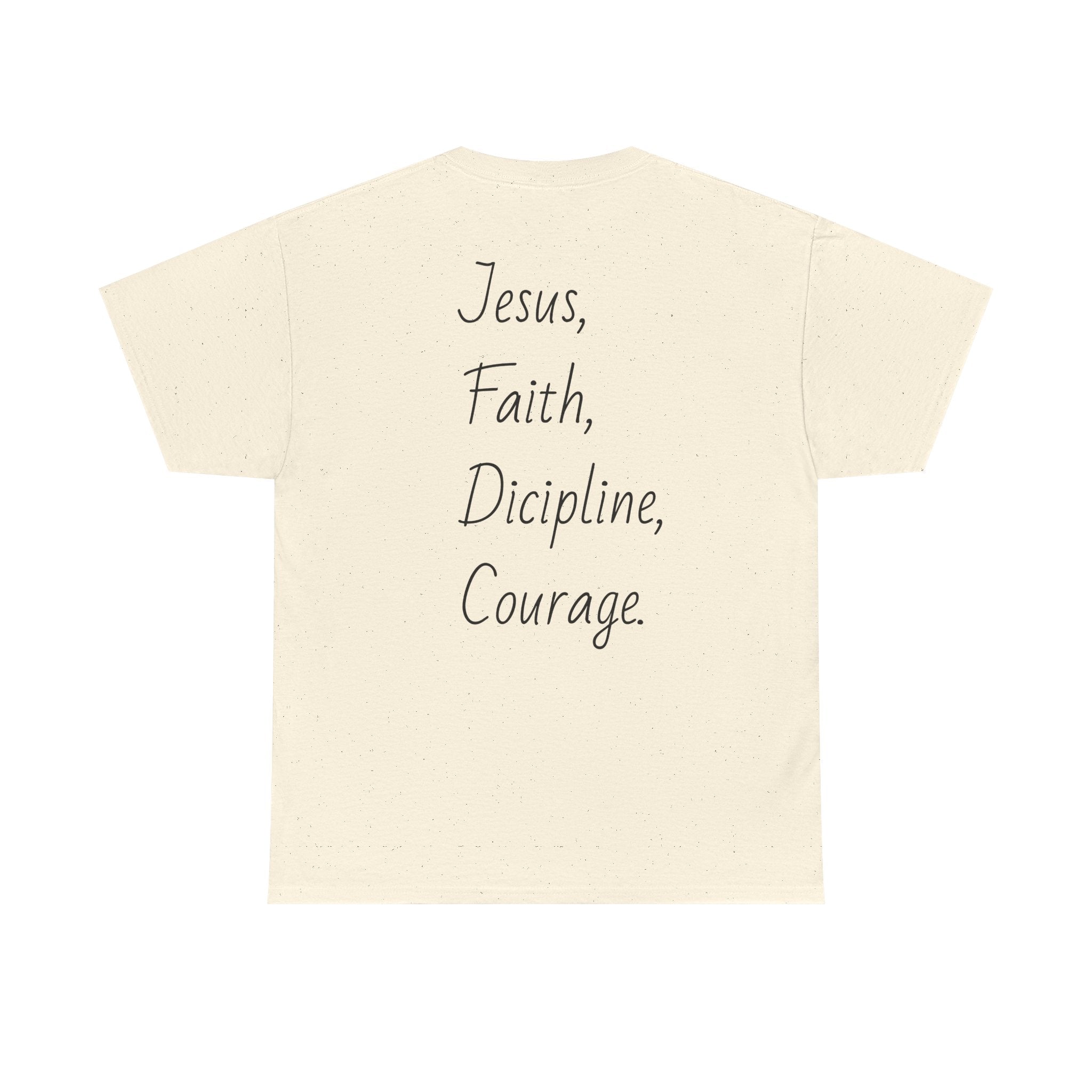 Inspirational Unisex Heavy Cotton Tee - Faith, Courage, Jesus, Casual Outfit