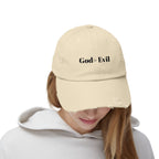 Unisex Distressed Cap, God > Evil