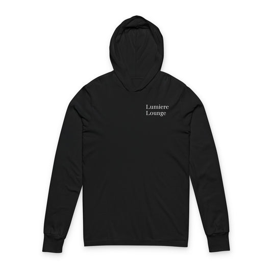 Unisex Hooded Long Sleeve Tee - Lumiere Lounge, Cozy Pullover, Lightweight Hoodie, Casual Top, Perfect Gift for All Occasions