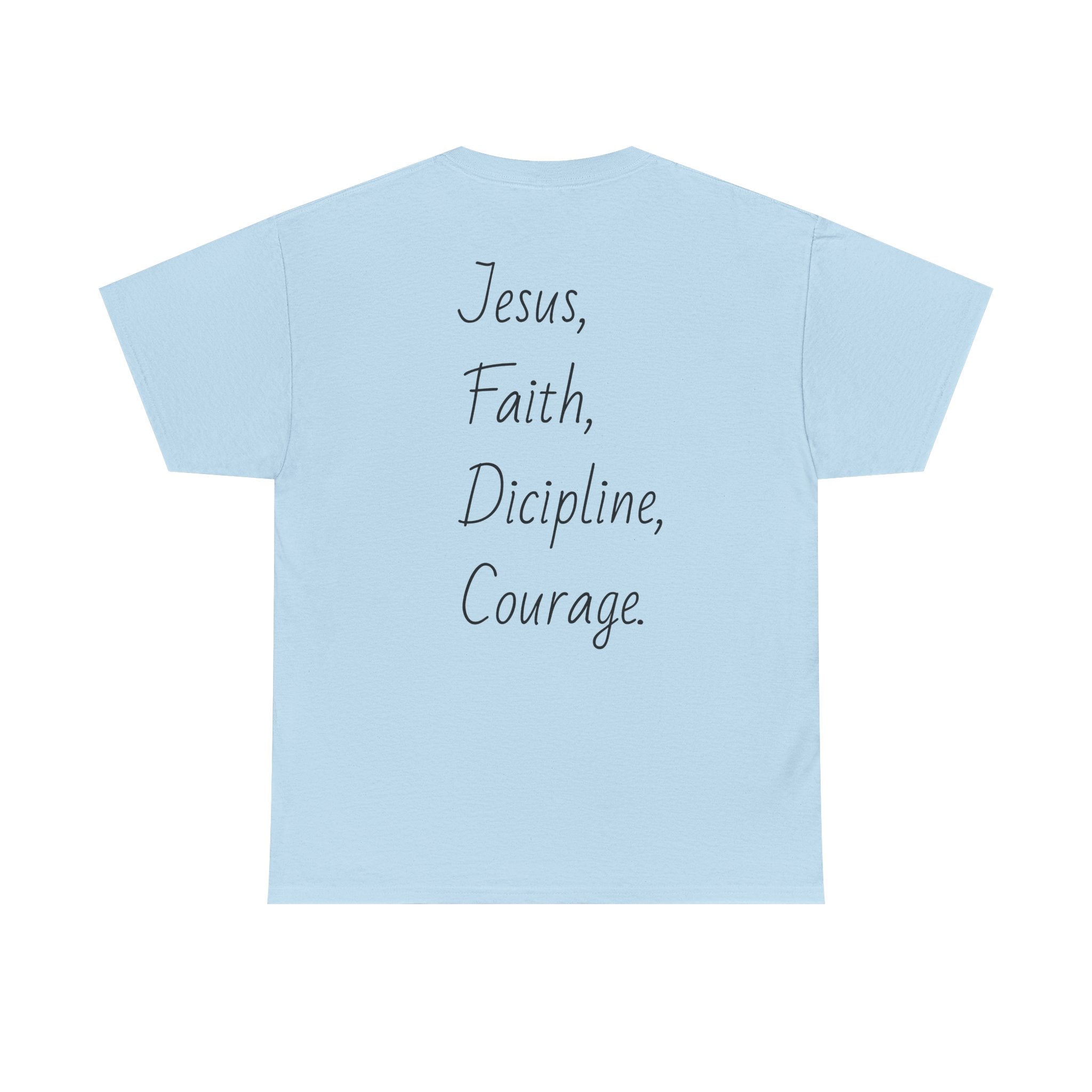 Inspirational Unisex Heavy Cotton Tee - Faith, Courage, Jesus, Casual Outfit